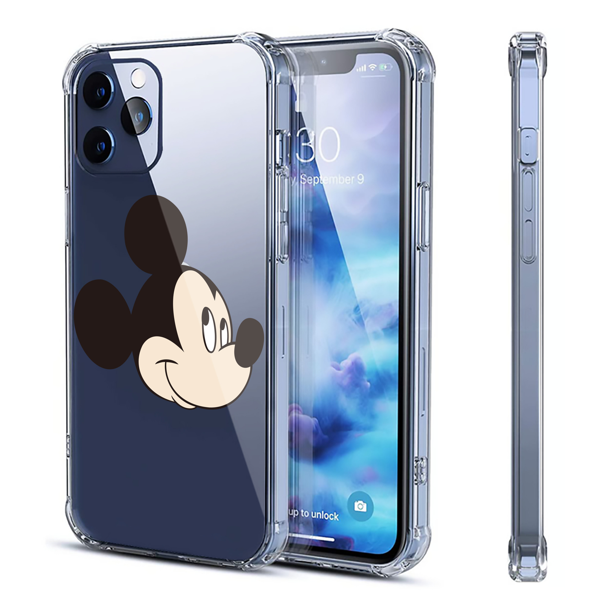 （画像用） ミッキーマウス Mickey Mouse 【iPhone 12シリーズ対応】透明スマホケース（クリアソフトケース）